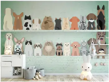 Потребителски снимки на 3d тапети Карикатура мил домашен любимец куче детска стая фон начало декор на 3d стенописи тапети за стени d 3