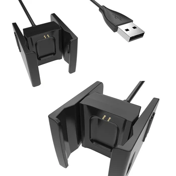 1 М Черен USB Зарядно Устройство, кабел за зареждане, Кабел За Fitbit Charge 2 Гривна Интелигентни Фитнес Часовници Аксесоари Кабел За Бързо Зареждане
