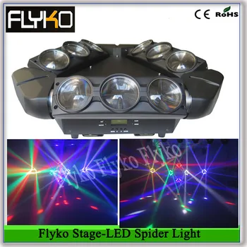 Безплатна доставка Flyko led stage spider light 9*12 W 360 градуса