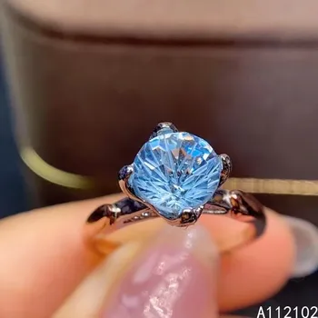 KJJEAXCMY бижута S925 сребро инкрустиран естествен син топаз момичето с нов прекрасен пръстен подкрепа тестове на Китайски стил с кутията