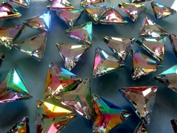 Свободни мъниста триъгълник 16 мм AB цвят Акрил кристал flatback шият скъпоценни камъни Планински кристал, ръчна бродерия, кристали диамант 100 бр/пакет