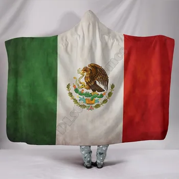 Мексико 3D Печатни Подходящ За носене Одеало За Възрастни, За Деца от Различни Видове Одеало С Качулка Флисовое одеяло 02