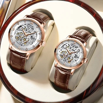 Нови сдвоени часове AILANG оригинални на най-добрите маркови луксозни автоматични механични часовници мода водоустойчив часовник подарък за двойки