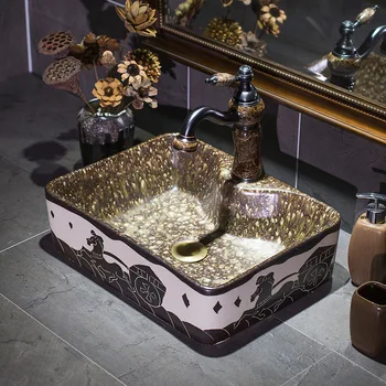 Стилът на европейския Порцелан, Ръчно изработени Lavabo Мивка Художествена Мивка за Баня, мивки за баня купата