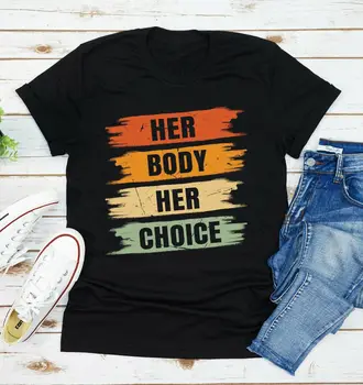 Нейното Тяло, Нейният Избор, на Репродуктивната Свобода, Женска Тениска С Принтом, Къс Ръкав, О-образно Деколте, Свободна Женска Тениска, Дамска Тениска, Потник Mujer