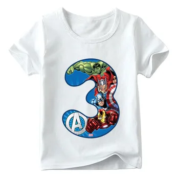 Marvel Отмъстителите Карикатура на Хълк Рожден Ден Номер 1-9 Детска Тениска с Принтом Летни Тениски За Момчета, Свободни от Дамски Блузи С Къс Ръкав