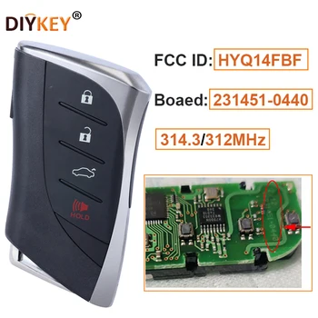DIYKEY FCC: HYQ14FBF Такса: 231451-0440 314,3/312 Mhz Умно Дистанционно ключодържател за Lexus ES350 LC500 LC500h LS500 LS500h 2018 2019 2020