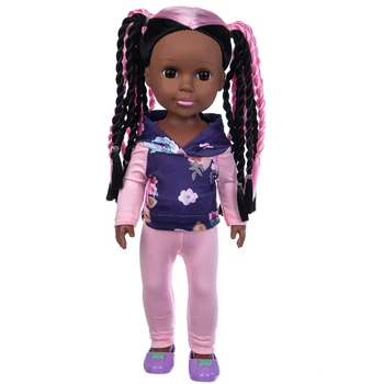 14 инча розова черна коса мода кукла 35 см права коса орхидея spit кукла играчка
