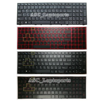 Нова английска клавиатура QWERTY за игри Clevo MP-13H83USJ430D 6-80-P6500-013-1HA1 с черна рамка, С ПОДСВЕТКА