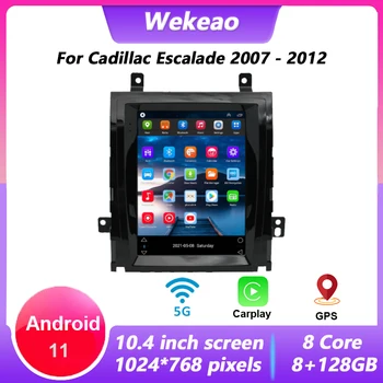 Wekeao 10,4 инча, 1 Din Android 11 Автомагнитола за Cadillac ESCALADE въз основа на 2007-2012 Авторадио с мултимедийна навигация Bluetooth 4G