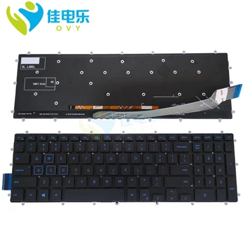Клавиатура с подсветка на американски и английски език за Dell G3 3590 3579 3779 7588 5587 клавиатура на лаптоп сини бутони с подсветка оригинален Нов 08952H