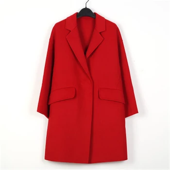 Висококачествен 100% вълнен тренч, модерно двустранно палто, женски 2022, новост зимата и пролетта, уважаеми дълго кашемировое палто с яка
