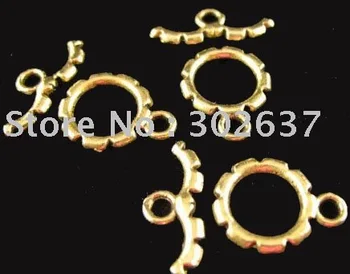 БЕЗПЛАТНА ДОСТАВКА 60 комплекти Старинни златни метални зъбни застежек A1196G