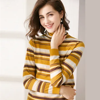MRMT 2022 Нов дамски пуловер дамски корейската версия на новия ворсового яка, шарени трикотажная долната риза с дълги ръкави