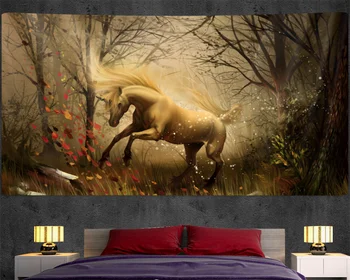 beibehang custom papel de parede модерна нова спалня декорация на хола снимка на животно еднорог кон фон