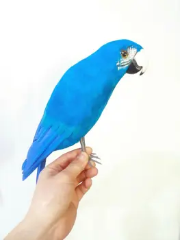 синя имитативната играчка-папагал от полиетилен и кожа, модел на синята птица, подарък от около 42 см