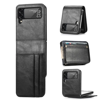 Чанта-портфейл от Изкуствена Кожа с Панти Капак, Тънък Сгъваем Защитен Калъф за Samsung Galaxy Flip 3 5G