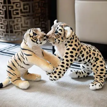 изкуствени животни тигър, лъв, леопард плюшен играчка склонное животно мека кукла е детска играчка, подарък за рожден ден подарък за Коледа b1800