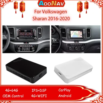 Android10 За Volkswagen Sharan 2016-2020 Безжичен Огледален Ключ, Адаптер за Кола AI Скоростна Авто CarPlay 64G GPS Навигация RK3328