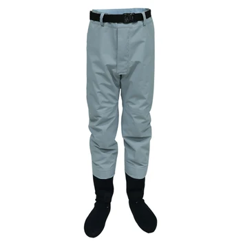 Мъжки блатистата панталони за риболов с колан от Трислойна Непромокаем плат С Неопреновыми Чорапи в студена вода PM6X