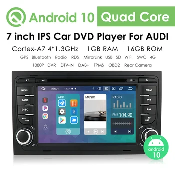 2 Din Android 10 Авто Радио Мултимедия GPS Навигация Стерео музикален Плейър За Audi A4 B7 B6 S4 B7 B6 RS4 B7 SEAT Exeo 2008-2012 DVD IPS