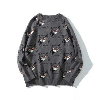 Мъжки пуловер Geng светия карикатура жаккардовый пуловер ins уличен модерен брендовый пуловер BF Harajuku модно свободно Рокля За Двойки