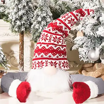 Стилна Декорация Коледно Безлични Кукла Ярки Цветове за Декорация на Горната Част на Коледно Дълги Ръце за Коледа
