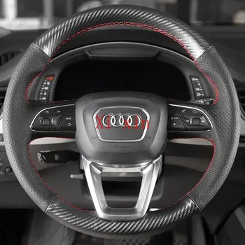 За Audi Q5 A4L/A6L/A1 на специална кожена ръчно зашити на кутията на волана за украса на интериора на автомобила