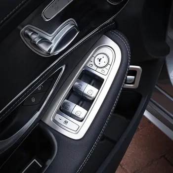 4 бр. ABS Бутон за Вдигане на Прозорец Рамка Тапицерия Комплект За Mercedes Benz GLC C Class W205 X253 2015 2016 2017 Автомобилен Стайлинг Аксесоар За LHD