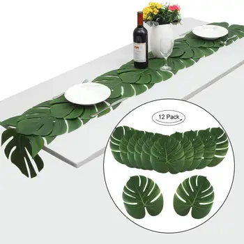 35x29 см Големи Изкуствени Тропически Палмови Листа за Хавайски Парти Luau Плажна Тема Украса на Сватбената Маса Acc Симулационно Растение