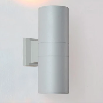 Вила окоп водоустойчива двойна двойна светлина завършва сив черен, с монтиран на стената лампа, модерен Открит водоустойчива led с монтиран на стената лампа, за нагоре и надолу