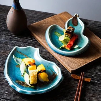 Идеи японска керамика ЛингАо, суши, плоча за готвене, салата, чиния за паста
