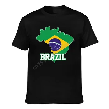 Флаг на Бразилия Карта на страната на Бразилия, ТОВА е В МОЯТА ДНК, Мъжки и дамски тениска, Тениска за момчета, тениски в стил хип-хоп, тениски XS-5XL, 100% Памук