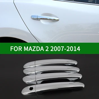 За 2007-2014 Mazda Demio 2 от Трето поколение с лъскава хромирана сребриста Страничната автомобилна Врата Дръжка на Капака Апликации 2008 2009 2010 2012 2013