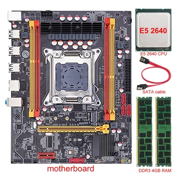 X79 дънна Платка + E5 2640 ПРОЦЕСОР + 2X 4 GB DDR3 оперативна памет X79 Чип LGA2011 SATA3.0 Игрална дънна платка с Поддръжка на DDR3 NON-ECC/REG ECC/ECC