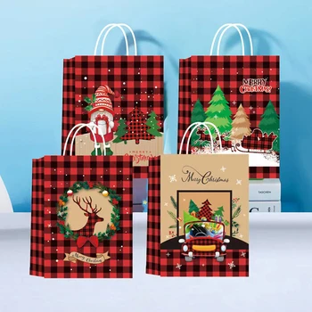 1бр Весела Коледа Изработка на Подаръчни Торбички, Ръчно изработени Нуга Снежинки Бисквити Шоколад Опаковка на Коледната Парти Детски Спомени