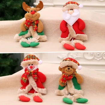 Коледна Украса за Дома, Cartoony Дядо Коледа, Снежен човек, Кукла, Окачване за Деца, Окачени Коледни Подаръци, Украса за Коледната Елха 
