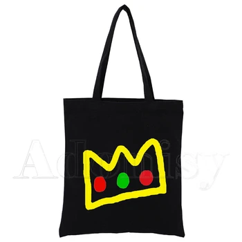 Ranboo Custom Tote Bag Shopping Print Оригинален Дизайн, Черен Унисекс Пътни Холщовые Чанти От Еко Сгъваема Чанта За Пазаруване