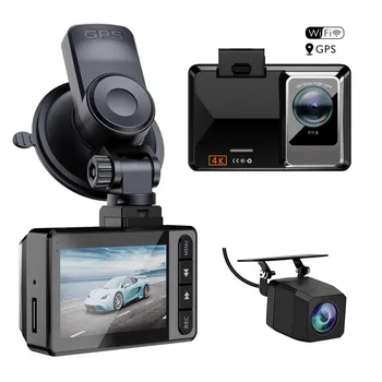 Автомобилен Видеорекордер 4K Dash Cam WiFi Автомобили Тире Камера за Задно виждане Автоматично Видеорекордер за Нощно Виждане Автомобилен Паркинг Монитор G-сензор Автомобилен GPS Тракер