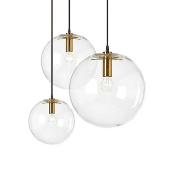 Полилей за хола на Топло / Бяло Осветление, Креативна Прозрачен Стъклен Балон Led Полилей за Подвесного Лампа за Стаята