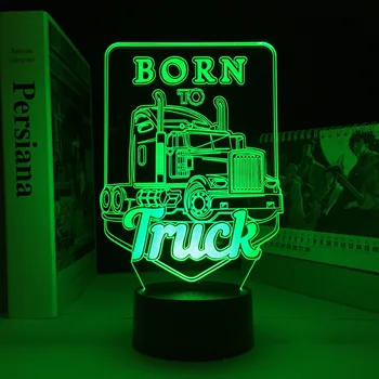 Роден За Камион Led Лампа 16 Цвята, което променя се Захранва От Батерия, За Игри Стая Декор, 3D Акрилни лека нощ