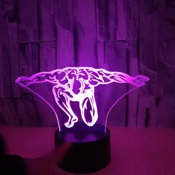 7 Промяна на Цвета на нощна светлина Led 3D Аеробика Мускулите Настолна Лампа Новост Културизъм Форма Нощни Сензорен Лампа Декор За Фитнес зала