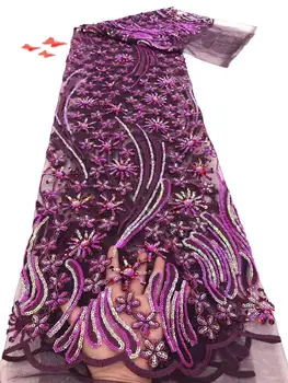 Висококачествена Африканска Нигерийская Тюлевая Лейси Плат С Бродерия с Пайети Лейси Плат гипюр лейси плат Френски Тюл дантелен розов