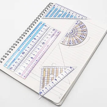 Чертежные Аксесоари Математически Комплекти Триъгълна табела/владетел/транспортир набор от Висока прозрачна смола с висока якост на геометричен комплект