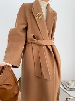 Дебел костюм със средна дължина, с равен брой гласове, двустранно кашемировое палто, вълнена палто дамско от 2021 ново