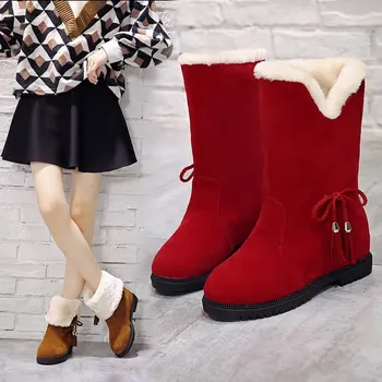Дамски ботуши PUPUDA, зимни високи обувки, Запазването на топлина, зимни ботуши, дамски обувки с добро качество