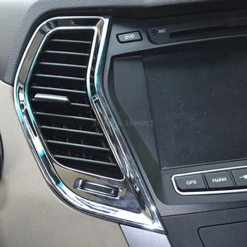 За Hyundai Santa Fe 2013-2015 Хром Климатик Отдушник Капачка Формоване Покритие + Вътрешна Врата Копчето Купата На Кутията Автомобилни Аксесоари