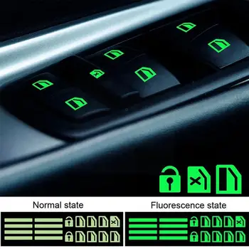 Функционални Бутони Прозореца на колата Флуоресцентни Етикети Вратата Светещи Водоустойчив Автоаксесоари Ключове Нощен Лифт Етикети Int T8T2