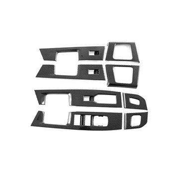 Автомобилно Стъкло, изработени От Въглеродни Влакна Бутон за Вдигане на Финала Switch Cover Вратата Подлакътник Панел на Стикер за Ford F150 2022 2023