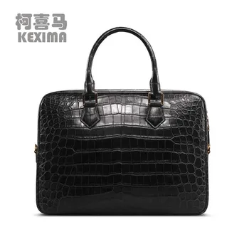 KEXIMA Cestbeau Нильская мъжка чанта, изработена от крокодилска кожа, мъжки чанти от цялата кожа, кожена бизнес компютърна мъжки чанти, чанта, мъжка чанта